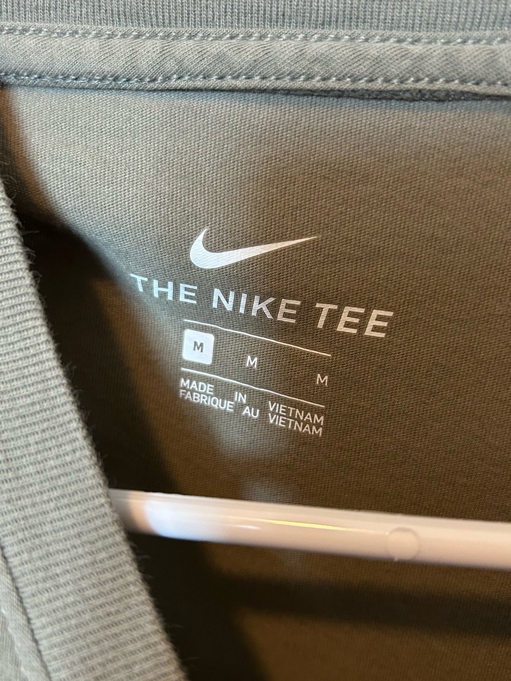 Nike Olive Green Short Sleeve T-Shirt with Neon Swoosh - Picture 3 of 4